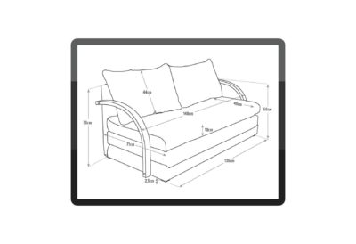 Home - Fizz - 2 Seater Fabric - Sofa Bed - Black
